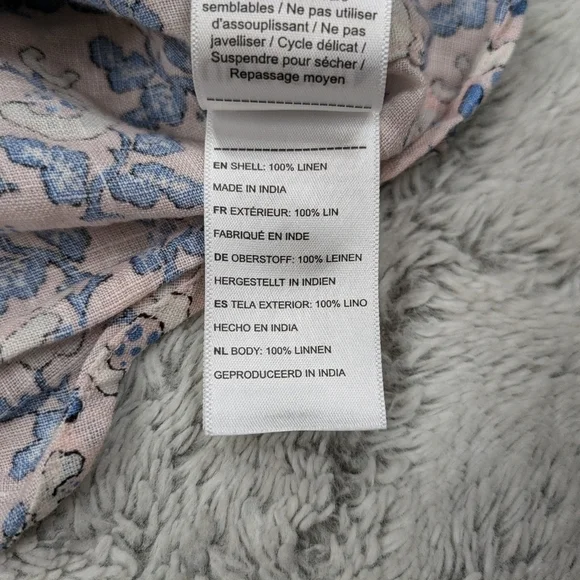 Untuckit Shirt Men's M Pink Blue Floral Linen Paisley Varosa Short Sleeve Button - Picture 7 of 7